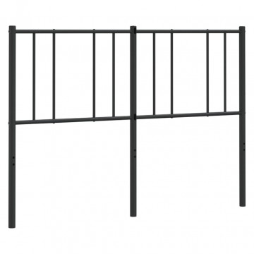 Tăblie de pat metalică, negru, 140 cm - Img 2