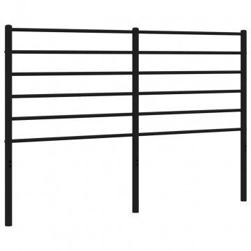 Tăblie de pat metalică, negru, 160 cm - Img 2