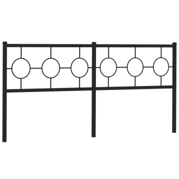 Tăblie de pat metalică, negru, 180 cm - Img 2