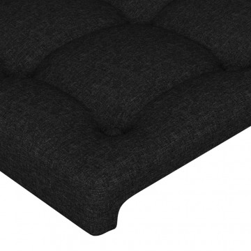 Tăblie de pat, negru, 100x5x78/88 cm, textil - Img 4