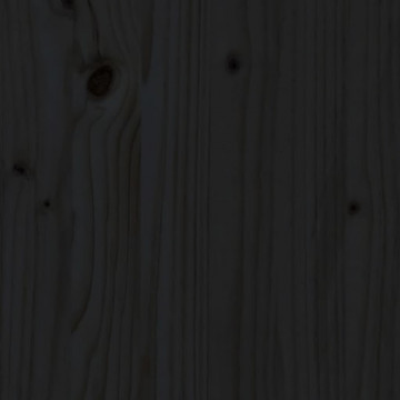 Tăblie de pat, negru, 124x3x81 cm, lemn masiv de pin - Img 6