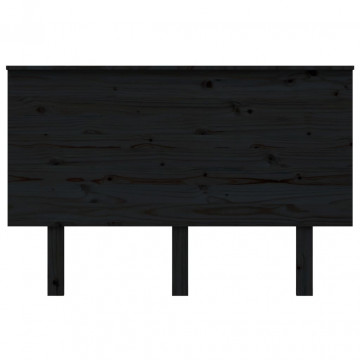 Tăblie de pat, negru, 124x6x82,5 cm, lemn masiv de pin - Img 3