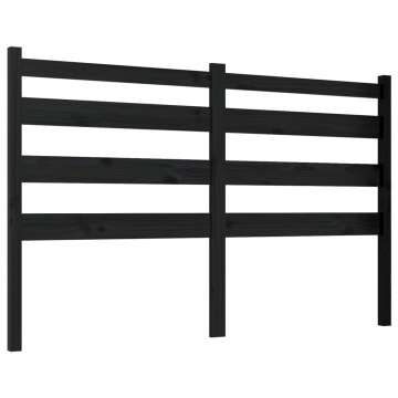Tăblie de pat, negru, 126x4x100 cm, lemn masiv de pin - Img 2