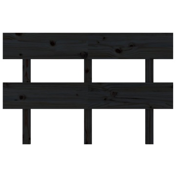 Tăblie de pat, negru, 144x3x81 cm, lemn masiv de pin - Img 3