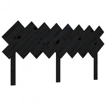 Tăblie de pat, negru, 159,5x3x80,5 cm, lemn masiv de pin - Img 2