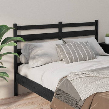 Tăblie de pat, negru, 166x4x100 cm, lemn masiv de pin - Img 3