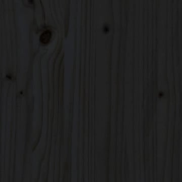 Tăblie de pat, negru, 204x6x82,5 cm, lemn masiv de pin - Img 6
