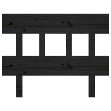 Tăblie de pat, negru, 93,5x3x81 cm, lemn masiv de pin - Img 3