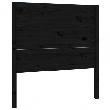 Tăblie de pat, negru, 96x4x100 cm, lemn masiv de pin - Img 2