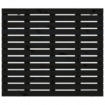 Tăblie de pat pentru perete, negru 146x3x91,5 cm lemn masiv pin - Img 4