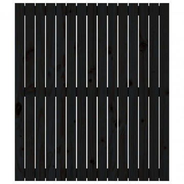 Tăblie de pat pentru perete, negru 95,5x3x110 cm lemn masiv pin - Img 4