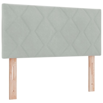 Tăblie Design Blocuri de Diamant Gri Deschis 90 cm Catifea - Img 2