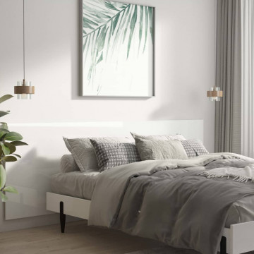 Tăblie pat/perete,alb extralucios,240x1,5x80 cm,lemn prelucrat - Img 3