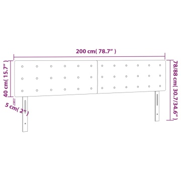 Tăblii de pat, 2 buc, albastru, 100x5x78/88 cm, textil - Img 7