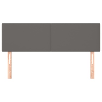 Tăblii de pat, 2 buc., gri, 72x5x78/88 cm, piele ecologică - Img 3