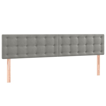 Tăblii de pat, 2 buc, gri deschis, 100x5x78/88 cm, catifea - Img 2