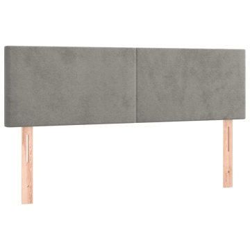 Tăblii de pat, 2 buc., gri deschis, 72x5x78/88 cm, catifea - Img 2