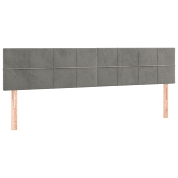 Tăblii de pat, 2 buc, gri deschis, 80x5x78/88 cm, catifea - Img 2