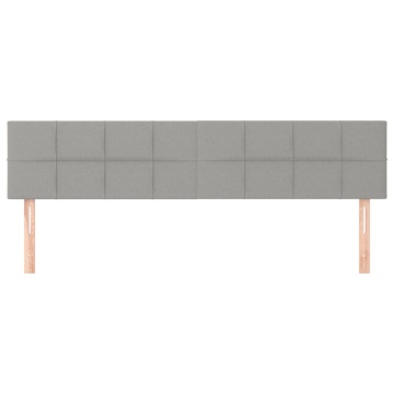 Tăblii de pat, 2 buc, gri deschis, 80x5x78/88 cm, textil - Img 3