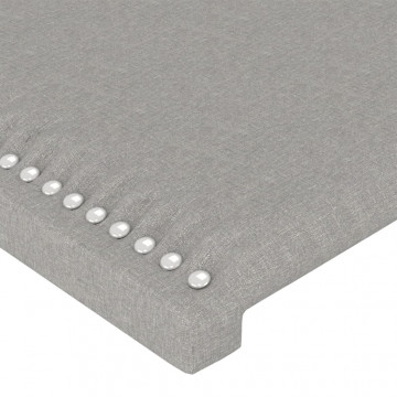 Tăblii de pat, 2 buc, gri deschis, 90x5x78/88 cm, textil - Img 4