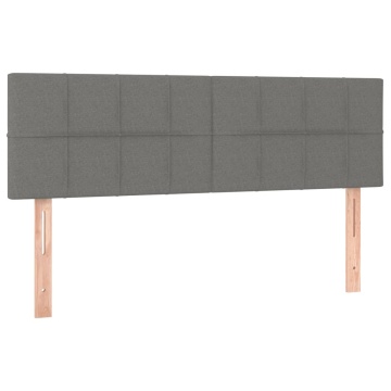 Tăblii de pat, 2 buc., gri închis, 72x5x78/88 cm, textil - Img 2