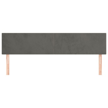 Tăblii de pat, 2 buc, gri închis, 80x5x78/88 cm, catifea - Img 3