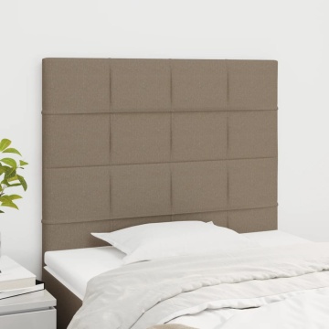 Tăblii de pat, 2 buc, gri taupe, 90x5x78/88 cm, textil - Img 1