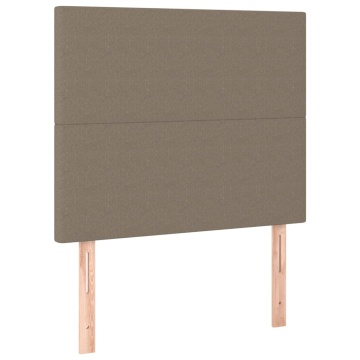 Tăblii de pat, 2 buc, gri taupe, 90x5x78/88 cm, textil - Img 2