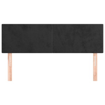 Tăblii de pat, 2 buc., negru, 72x5x78/88 cm, catifea - Img 3