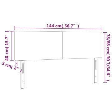 Tăblii de pat, 2 buc., negru, 72x5x78/88 cm, catifea - Img 7