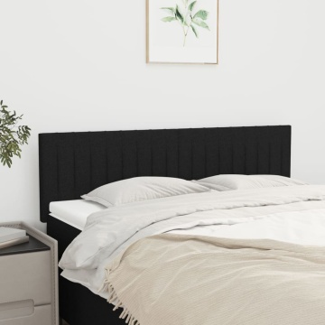 Tăblii de pat, 2 buc., negru, 72x5x78/88 cm, textil - Img 1