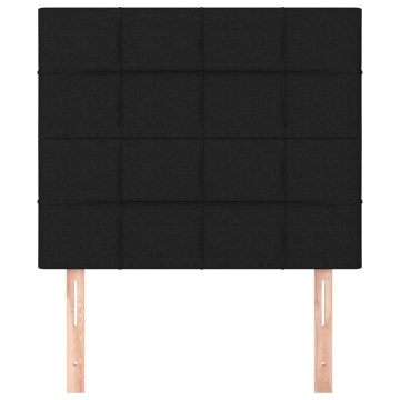 Tăblii de pat, 2 buc, negru, 80x5x78/88 cm, textil - Img 3