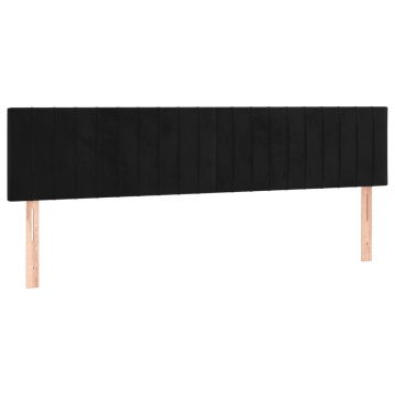 Tăblii de pat, 2 buc, negru, 90x5x78/88 cm, catifea - Img 2