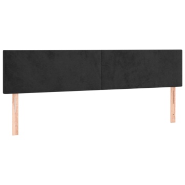 Tăblii de pat, 2 buc, negru, 90x5x78/88 cm, catifea - Img 2