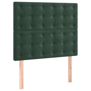 Tăblii de pat, 2 buc, verde închis, 100x5x78/88 cm, catifea - Img 2