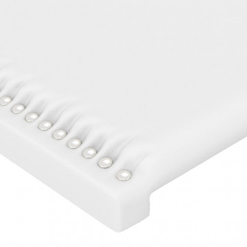 Tăblii de pat, 4 buc, alb, 100x5x78/88 cm, piele ecologică - Img 4