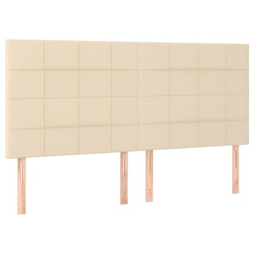 Tăblii de pat, 4 buc, crem, 100x5x78/88 cm, textil - Img 2