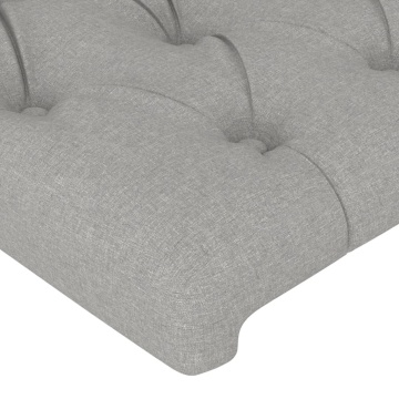 Tăblii de pat, 4 buc, gri deschis, 80x7x78/88 cm, textil - Img 4
