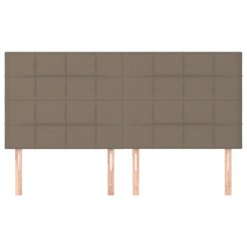 Tăblii de pat, 4 buc, gri taupe, 100x5x78/88 cm, textil - Img 3