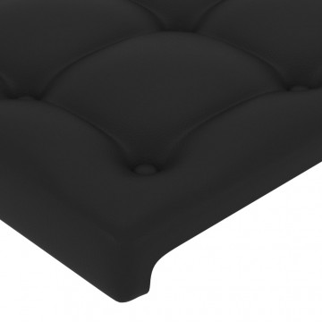 Tăblii de pat, 4 buc, negru, 100x5x78/88 cm, piele ecologică - Img 4