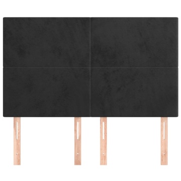 Tăblii de pat, 4 buc, negru, 72x5x78/88 cm, catifea - Img 3