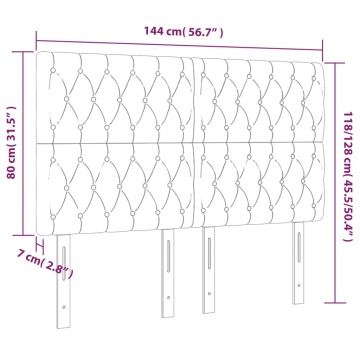 Tăblii de pat, 4 buc, negru, 72x7x78/88 cm, catifea - Img 7