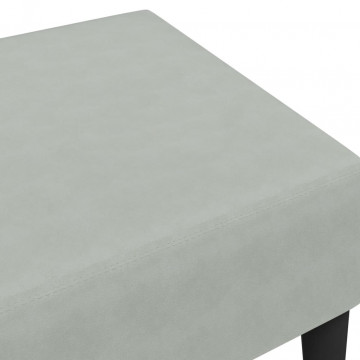 Taburet, gri deschis, 77x55x31 cm, catifea - Img 5