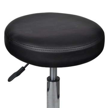 Taburete de birou, 2 buc., negru, 35,5x84 cm, piele ecologică - Img 3