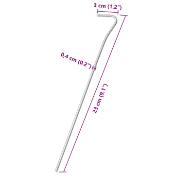 Țăruși de cort, 25 buc., 23 cm, Ø4 mm, oțel galvanizat - Img 5