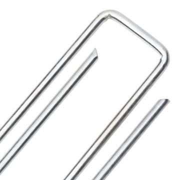 Țăruși de pământ în formă de U 50 buc. 20x4 cm oțel galvanizat - Img 4