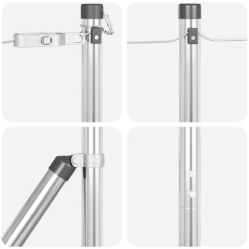 Țevi de gard 13 buc Ø32 mm 170 cm Oțel galvanizat - Img 4