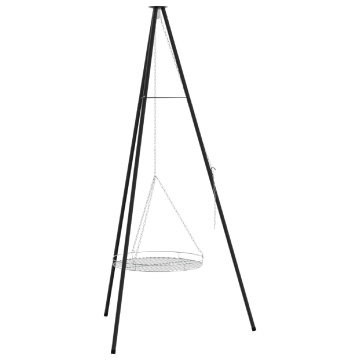 Tripod pentru gătit la foc de tabără cu grătar 170 cm oțel - Img 2
