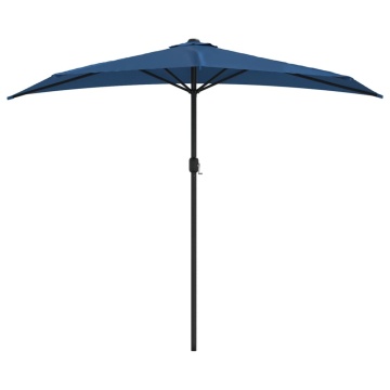 Umbrelă balcon tijă aluminiu albastru 270x144x222cm, semirotund - Img 3