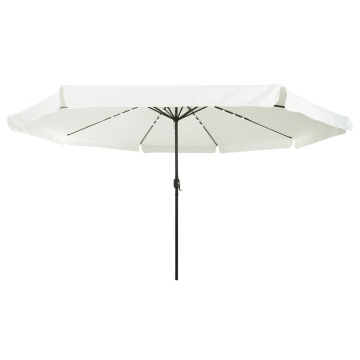 Umbrela de grădină cu LED-uri, dimensiuni 395x245 cm, Alb nisipos - Img 3